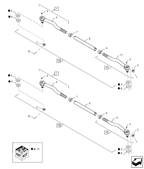 87455736 - Тяга рул. в сб. моста пер. DS 4кл. TGT8./Mg.